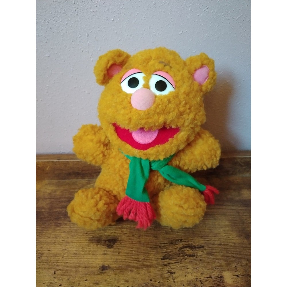 Vintage 1987 Muppets Christmas Baby Fozzie Bear Plush Toy Jim Henson
